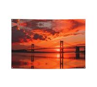 Striscione per feste con cavalcavia al tramonto, striscioni per decorazioni adatte per compleanni, Natale ed eventi festivi