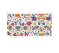 Striscione per feste con piume colorate disegnate a mano su sfondo bianco, decorazioni per tutte le occasioni, per il Ringraziamento, feste di compleanno e molto altro ancora