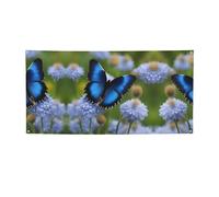 Striscione per feste con stampa a farfalla blu, decorazioni per tutte le occasioni, per il Ringraziamento, feste di compleanno e molto altro ancora