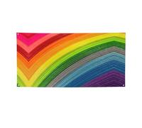 Striscione per feste con stampa a righe color arcobaleno, striscione per tutti gli eventi, bandiere luminose per compleanno, Ringraziamento e molto altro ancora