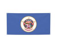 Striscione per feste con stampa della bandiera del Minnesota, striscione per tutti gli eventi, bandiere luminose per compleanno, Ringraziamento e molto altro ancora