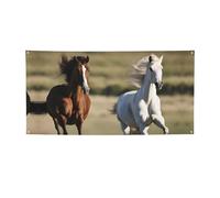 Striscione per feste con stampa di cavalli che corrono, decorazioni per tutte le occasioni, per il Ringraziamento, feste di compleanno e molto altro ancora