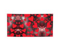 Striscione per feste con stampa di cuori rossi e fuochi d'artificio, decorazioni per tutte le occasioni, per il Ringraziamento, feste di compleanno e molto altro ancora