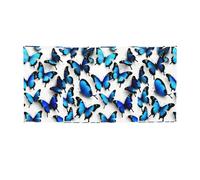 Striscione per feste con stampa di molte farfalle blu per affari, eventi, compleanni, decorazioni per feste, interni o esterni