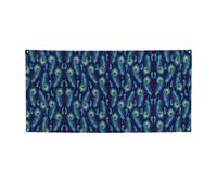 Striscione per feste con stampa di piume di pavone, decorazioni per tutte le occasioni, per il Ringraziamento, feste di compleanno e molto altro ancora