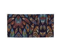 Striscione per feste con stampa di piume di pavone, decorazioni per tutte le occasioni, per il Ringraziamento, feste di compleanno e molto altro ancora