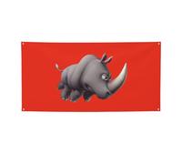 Striscione per feste con stampa di rinoceronte arrabbiato, decorazioni per tutte le occasioni, per il Ringraziamento, feste di compleanno e molto altro ancora