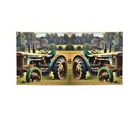 Striscione per feste con stampa di un vecchio trattore, striscione per tutti gli eventi, bandiere luminose per compleanno, Ringraziamento e molto altro ancora