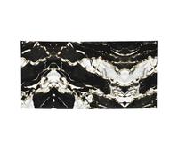 Striscione per feste con stampa in marmo bianco e nero, striscione per tutti gli eventi, bandiere luminose per compleanno, Ringraziamento e molto altro ancora