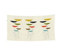 Striscione per feste con stampa moderna di metà secolo, decorazione per feste di Natale, Halloween, decorazione per esterni, durevole cartello da appendere per feste e incontri