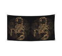 Striscione per feste di Halloween con stampa di scorpione dorato, decorazione per cortile esterno per recinzione, portico, giardino, vacanza, decorazione da appendere