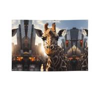 Striscione per feste di strada con giraffa di New York, 119,4 x 180,3 cm, adatto per Halloween, Natale, feste, riunioni e altri banner per le vacanze
