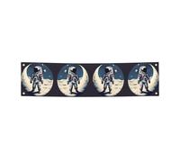 Striscione per festival con stampa astronauta sulla luna, 120 x 30 cm, decorazione per feste per interni ed esterni