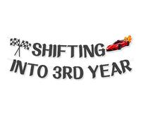 Striscione per il terzo compleanno a tema corse di bandiere, decorazioni per feste di a tema auto, decorazioni per striscioni per il terzo compleanno per ragazzi, adatti per essere appesi