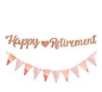Striscione per pensionamento in oro rosa con bandierine - The Legend Has Retired - ideale per donne e uomini