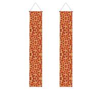 Striscione per porta 3D con stampa di pizza, peperoni, per interni ed esterni, per porta d'ingresso, decorazioni per feste e giardini