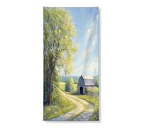 Striscione per porta a molla, 91 x 182 cm, scena di campagna da appendere alla porta d'ingresso, per interni ed esterni, fattoria, ingresso, sfondo, forniture