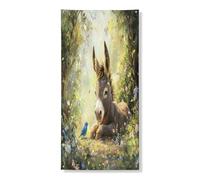 Striscione per porta con asino primaverile, 91 x 182 cm, carino Bluebird Foresta da appendere per decorazione per porta d'ingresso, per interni ed esterni, animali da ingresso
