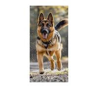 Striscione per porta con cane pastore tedesco in esecuzione 90 x 180 cm banner per feste cartello di benvenuto stagionale decorazione verticale porta appeso per portico ingresso decorazione giardino