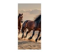Striscione per porta con cavalli che corrono nella sabbia, 90 x 180 cm, striscioni per feste, cartello di benvenuto stagionale, decorazione verticale da appendere per portico, ingresso, giardino