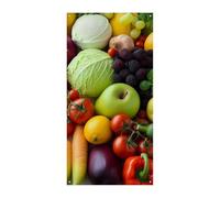 Striscione per porta con frutta e verdura fresca, 90 x 180 cm, striscioni per feste, cartello di benvenuto stagionale, decorazione verticale da appendere per portico, ingresso, giardino, decorazione