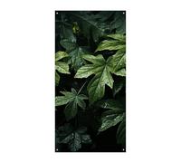 Striscione per porta con motivo a foglie verdi, 90 x 180 cm, striscioni per feste, cartello di benvenuto stagionale, decorazione verticale per porta, portico, ingresso, giardino, decorazione