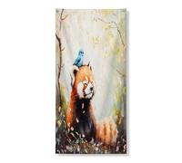 Striscione per porta con panda rosso primaverile, 91 x 182 cm, carino Bluebird Foresta da appendere per decorazione per porta d'ingresso, per interni ed esterni, animali da ingresso