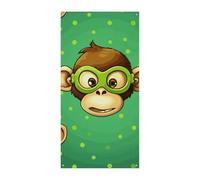 Striscione per porta con scimmia verde Benvenuto Primavera Estate Copertura per porta da appendere Bandiera Portico Cartello per porta d'ingresso Decorazioni per feste stagionali per interni ed