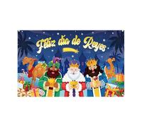 Striscione per porta con scritta "Three Kings Day", 1,8 x 1,5 m, decorazione per vacanze, fondali , per feste, ospiti, , chiesa, Natale, riunioni di famiglia, ufficio, casa, negozio