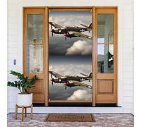 Striscione per porta con stampa di aeroplani della Seconda Guerra Mondiale, scala 2, scala standard 2_00x, decorazione riutilizzabile per Halloween, Natale, feste