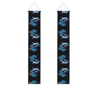 Striscione per porta con stampa di delfini 3D per interni ed esterni, per porta d'ingresso, giardino e decorazioni per feste