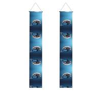 Striscione per porta con stampa di delfini 3D per interni ed esterni, per porta d'ingresso, giardino e decorazioni per feste