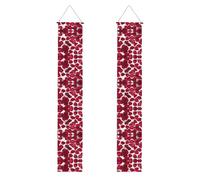 Striscione per porta con stampa di petali di rosa rossa, per interni ed esterni, per porta d'ingresso, decorazioni per giardino e feste