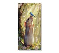 Striscione per porta con topo primaverile, 91 x 182 cm, carino Bluebird Foresta da appendere per decorazione per porta d'ingresso, per interni ed esterni, animali da ingresso