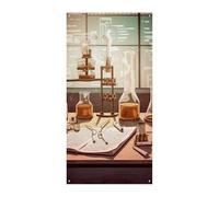 Striscione per porta da laboratorio di chimica, 90 x 180 cm, striscioni per feste, cartello di benvenuto stagionale, decorazione verticale per porta, portico, ingresso, giardino, decorazione