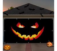 Striscione per porta del garage di Halloween da 1,8 x 4 m, grande copertura per sfondo a zucca per feste esterne/interne e decorazioni per la casa
