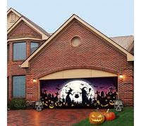 Striscione per porta del garage di Halloween: squisita lavorazione artigianale e colori creano una fantastica decorazione per le vacanze per un'esperienza incomparabile e gioiosa. (B, 480 x 210 cm)