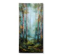 Striscione per porta della foresta mistica, decorazione da parete con paesaggio naturale etereo, decorazione da parete incantata per interni ed esterni, decorazione per la casa, 91 x 182 cm