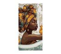 Striscione per porta delle donne africane, decorazione stagionale per copertura della porta verticale, sfondo durevole per decorazione del giardino del portico d'ingresso del giardino 178 x 90 cm