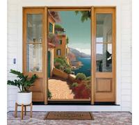 Striscione per porta d'ingresso, 182 x 89 cm, per interni ed esterni | Decorazione del partito delle coperture della porta della stampa di estate mediterranea per la decorazione domestica