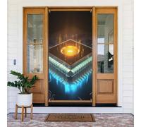 Striscione per porta d'ingresso, 182 x 89 cm, per interni ed esterni | Processore del computer con la decorazione del partito delle coperture della porta della stampa della luce magica per la