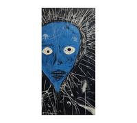 Striscione per porta dipinto nero e blu, decorazione stagionale verticale per porta, sfondo durevole per feste, portico, ingresso, giardino, decorazione 178 x 89 cm