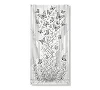 Striscione per porta floreale artistico, elegante design a farfalla, decorazione per porta d'ingresso, decorazione per interni ed esterni, decorazione per festival primaverili, 91 x 182 cm