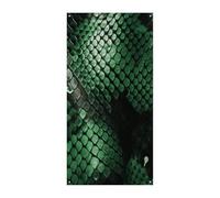 Striscione per porta in pelle di serpente verde, 90 x 180 cm, striscioni per feste, cartello di benvenuto stagionale, decorazione verticale per porta, portico, ingresso, giardino, decorazione