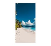 Striscione per porta mare tropicale spiaggia bianca 90 x 180 cm banner per feste cartello di benvenuto stagionale decorazione verticale porta appeso per portico ingresso decorazione giardino