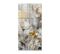 Striscione per porta motivo bocciolo beige, decorazione stagionale per copertura della porta verticale, sfondo durevole per decorazione del giardino del portico delle feste 178 x 90 cm