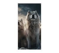 Striscione per porta tribù lupo 90 x 180 cm striscioni per feste cartello di benvenuto stagionale decorazione verticale porta appeso per portico ingresso decorazione giardino