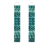 Striscione per portico con stampa a squame di pesce color foglia di tè, per esterni, decorazioni per il Ringraziamento, per tutte le celebrazioni