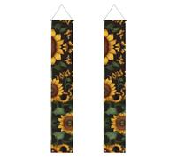 Striscione per portico con stampa artistica con farfalle e girasole, striscione per esterni, decorazioni per il Ringraziamento, per tutte le celebrazioni