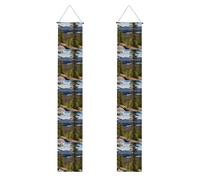 Striscione per portico con stampa con alce e albero di pino di montagna, striscione per esterni, decorazioni per il Ringraziamento, per tutte le celebrazioni